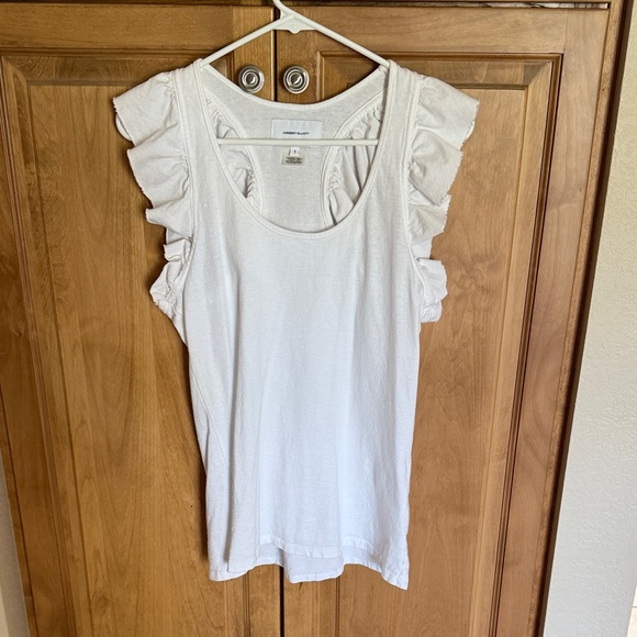 Current/Elliott White Ruffle Tank Top - Picture 5 of 7